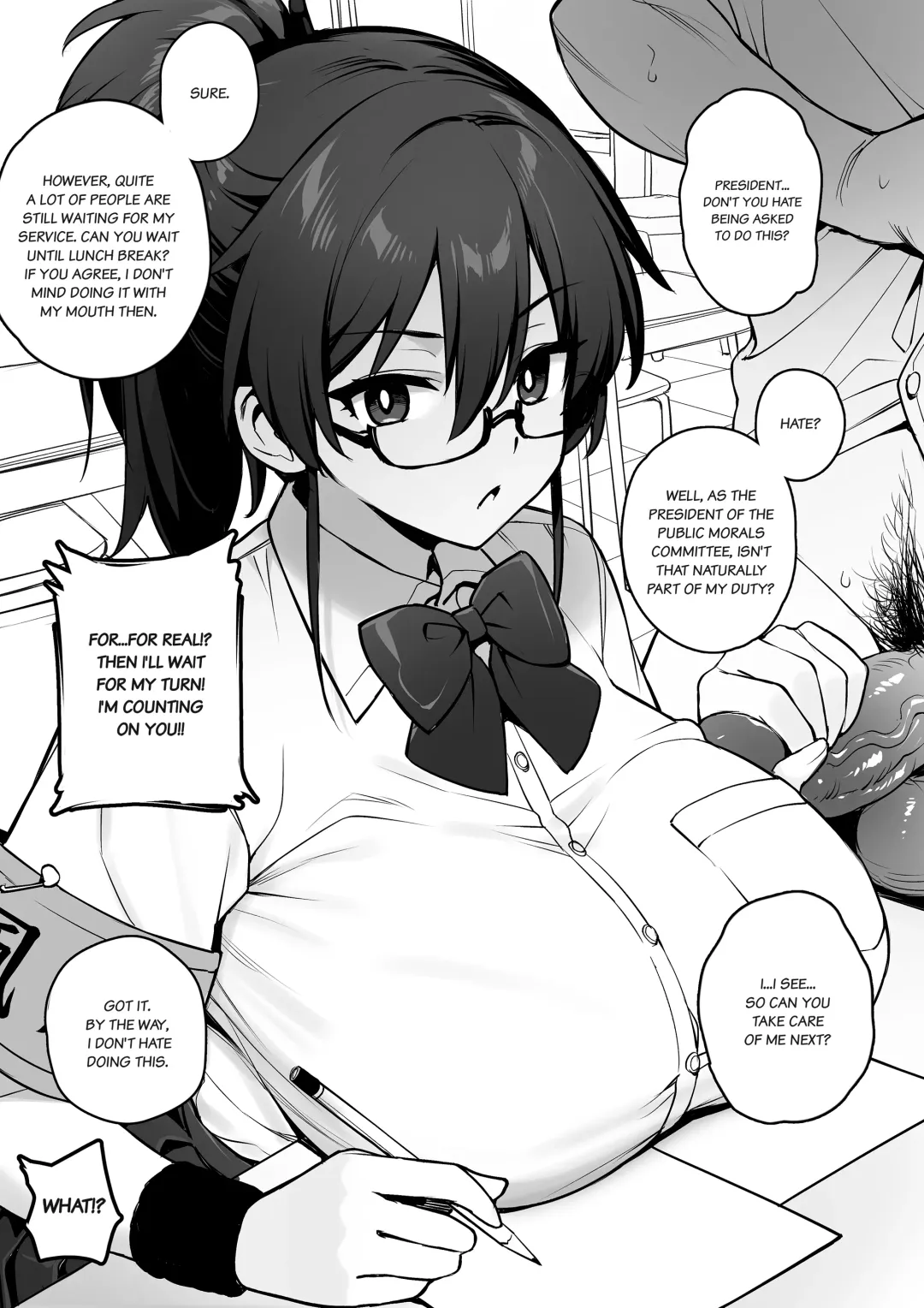 [Try] Atarashii Fuuki Iinchou wa Kyonyuu Sugiru Ken  | The New President of The Public Morals Committee Got Really Massive Breasts (decensored) Fhentai - Page 4