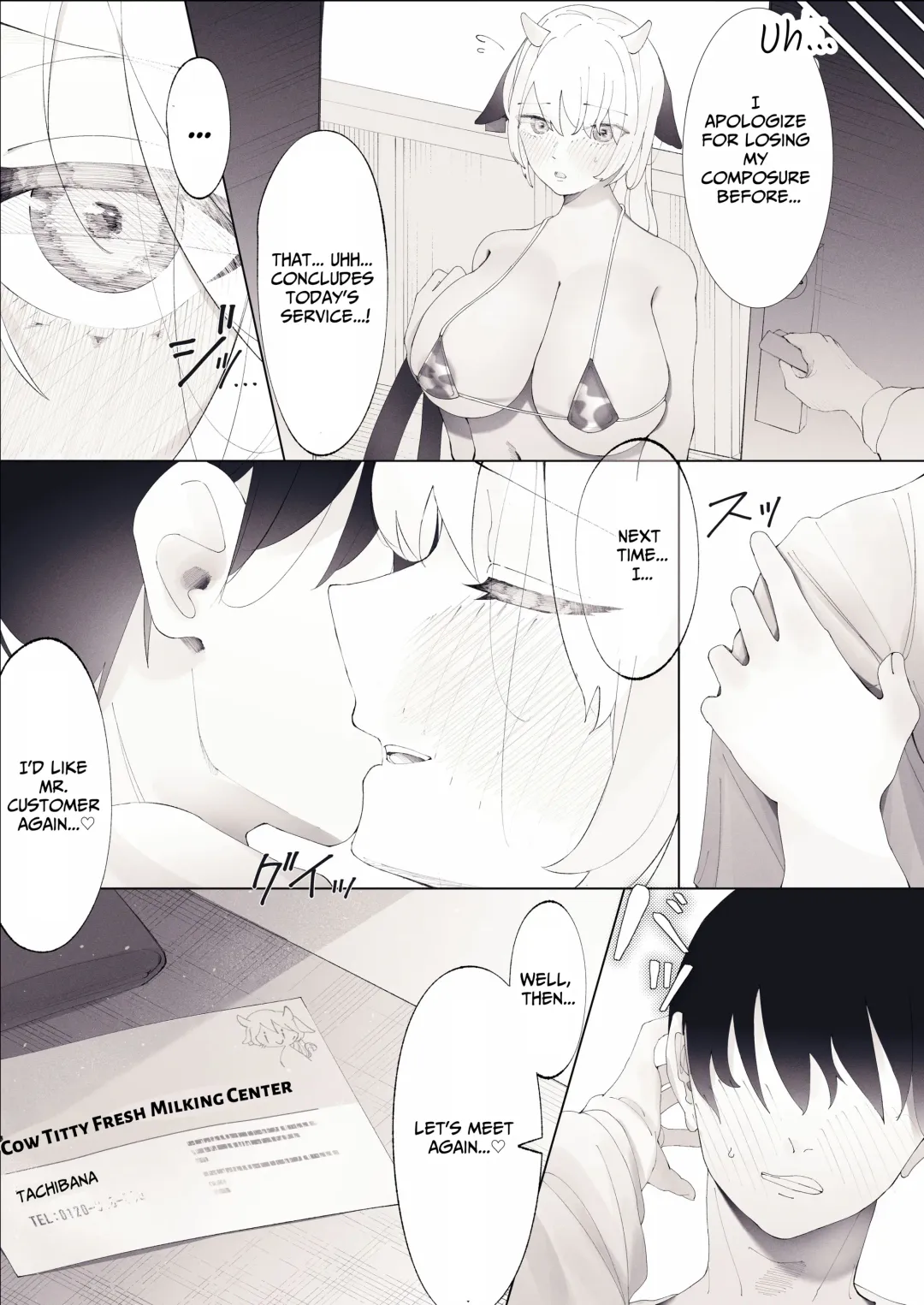 Shinjin Ushi Musume no Dokidoki Oppai Milk Houmon Hanbai! | Rookie Cow Girl's Titillating Titty Milk Touting! Fhentai - Page 28
