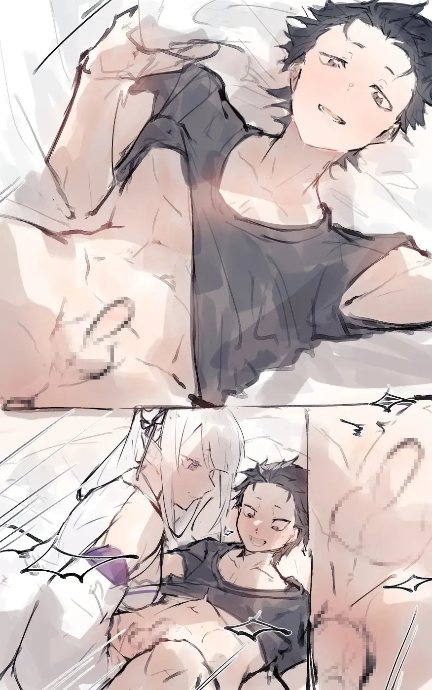 [Angel] Emilia x Subaru, Rem x Subaru Fhentai - Page 4