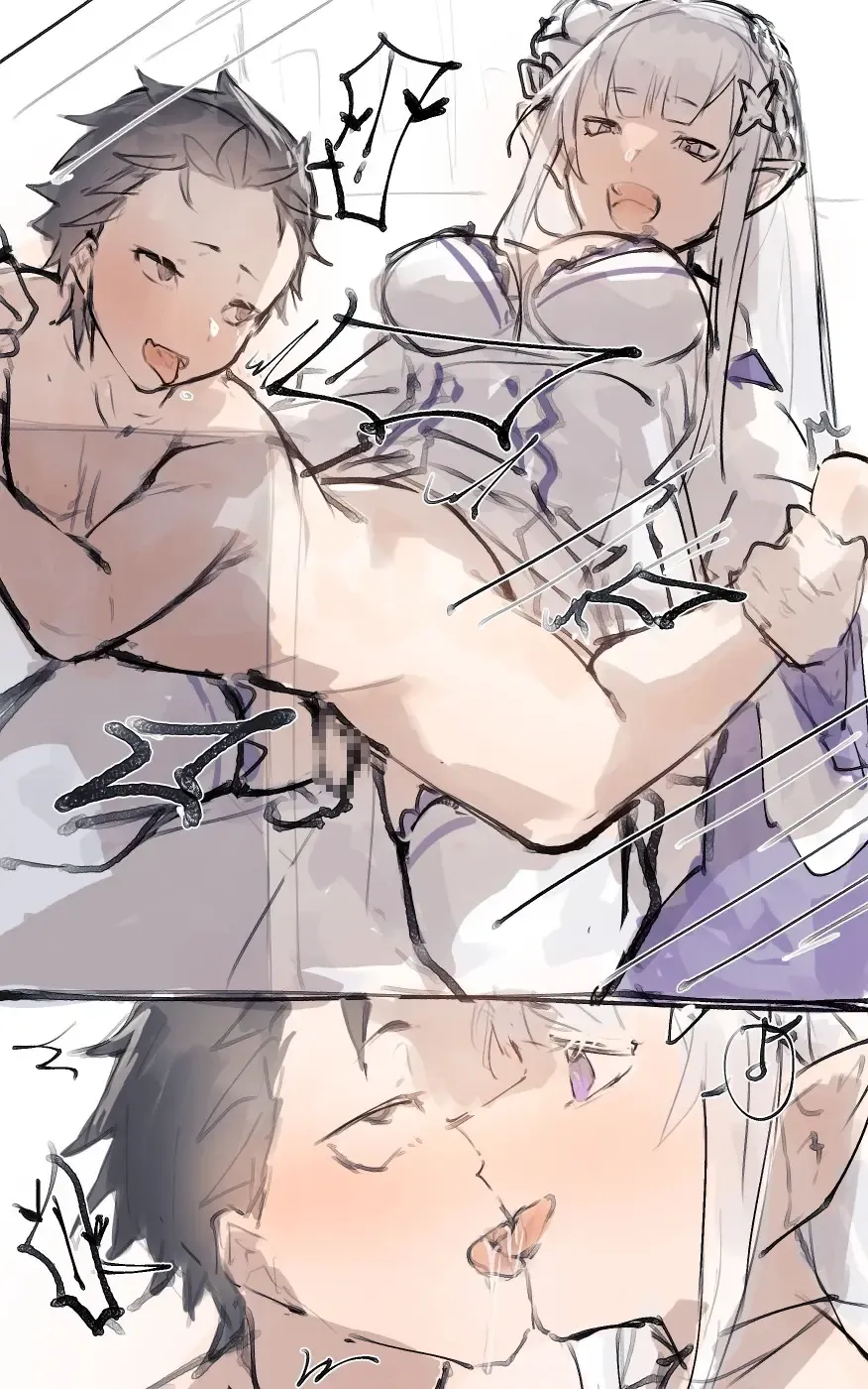 [Angel] Emilia x Subaru, Rem x Subaru Fhentai - Page 6