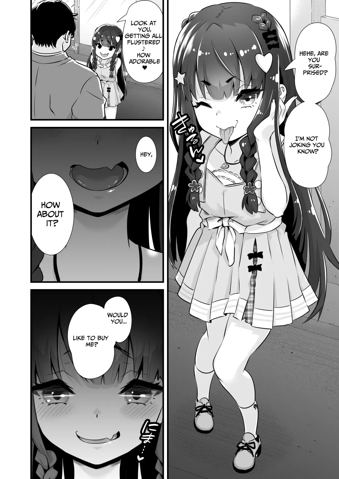 Succubus-kei Enkou J● Sayaka VS Mesugaki Wakarase Oji-san | Succubus Prostitute Sayaka VS Stallion Middle Aged Man Fhentai.net - Page 3