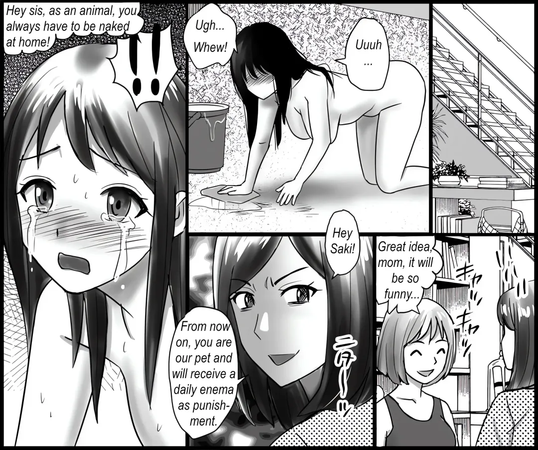 Mamahaha to Imouto ni Yoru Zankoku Shuuchi Ijime | Humiliated and punished by my stepmother and stepsister Fhentai - Page 37