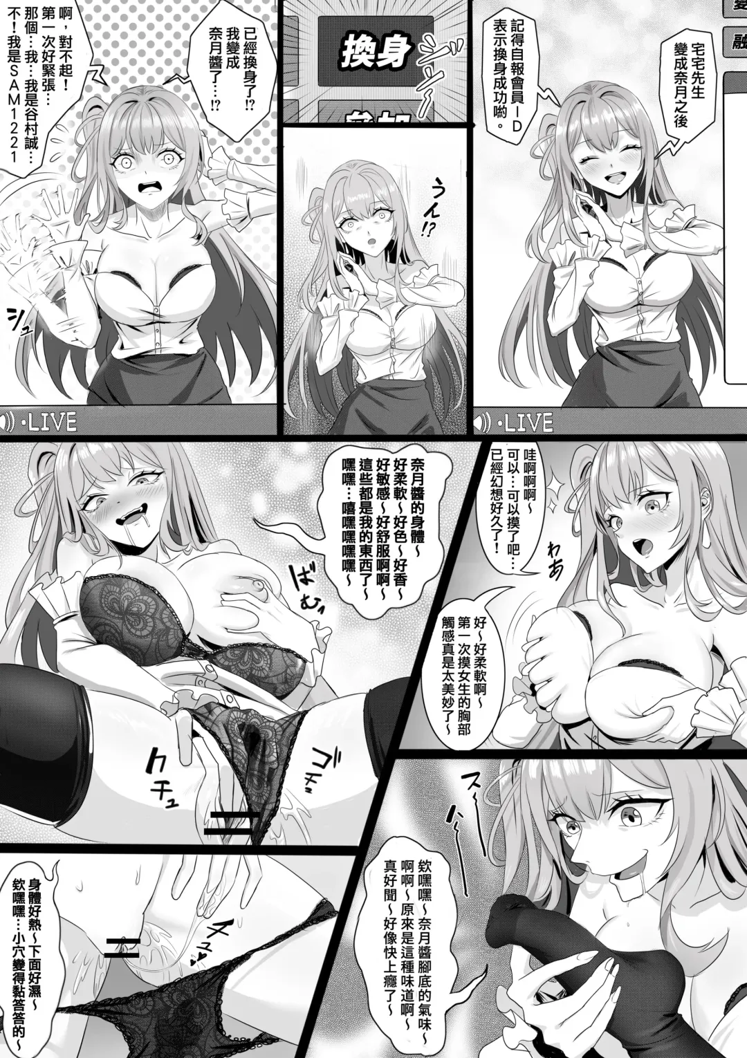 TSF直播【變身／附身／交換／催眠】【黑白漫畫10P】 Fhentai - Page 2