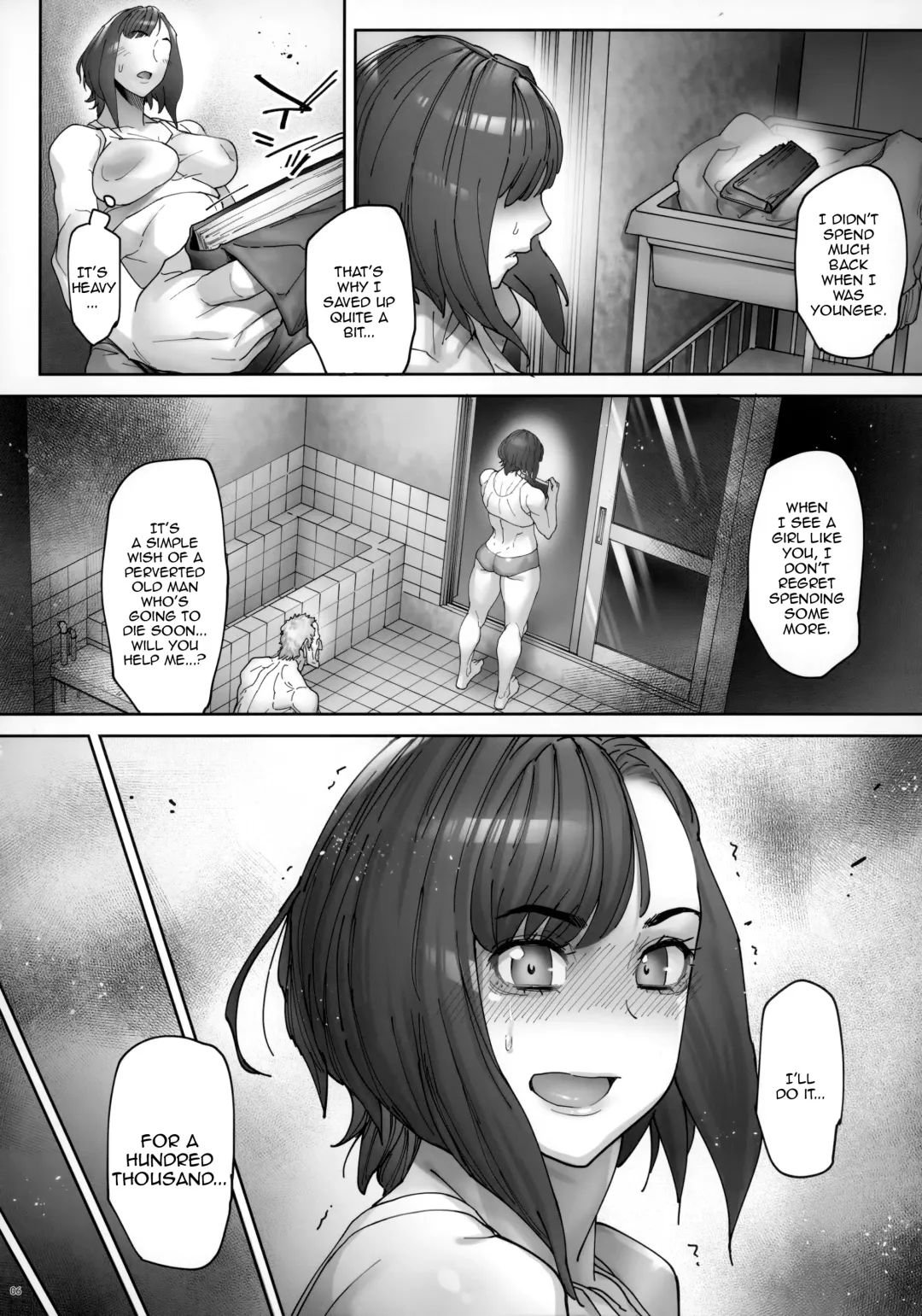 [Bonten] Kaigo Beit de Iroboke Jijii no Gouin na Yokkyuu to Okane no Mae ni Chitai o Sarasu JK Fhentai.net - Page 7