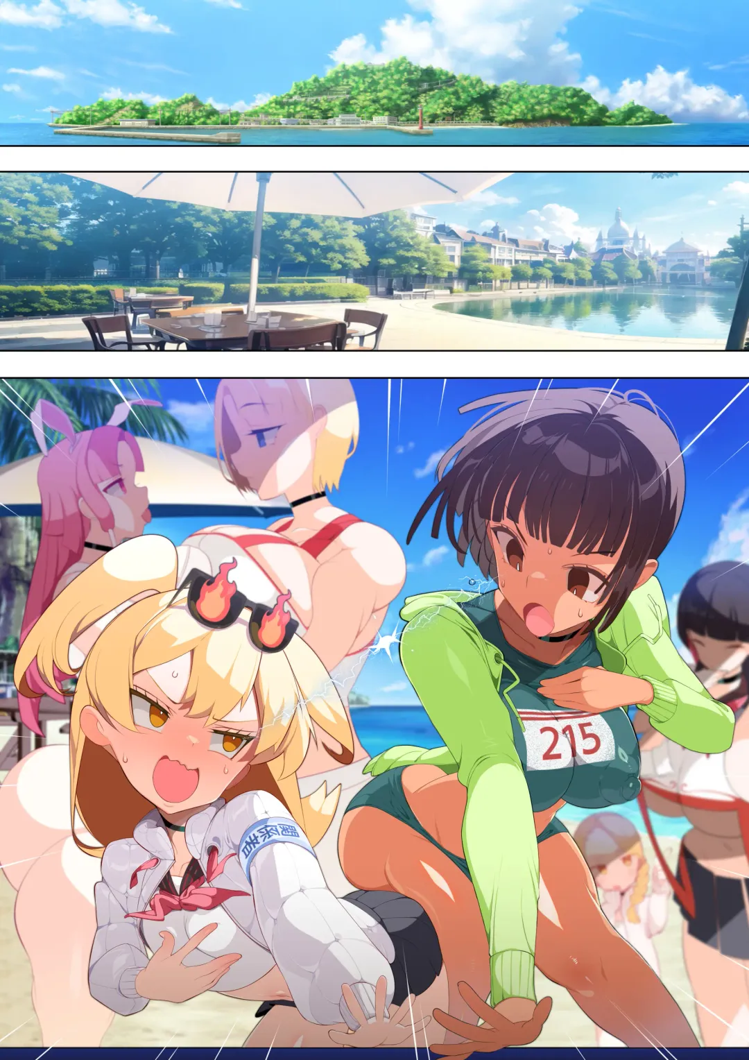 [Tsukimi Ruko] Yariben ~Tokonatsu no Shima de Tensai Bishoujo-tachi o SEX de Sukuu Hanashi~ Fhentai - Page 106