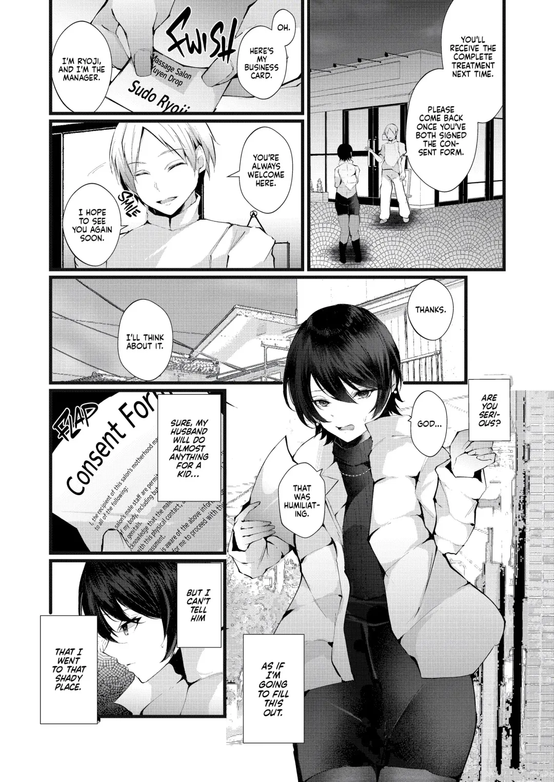 [Fujisaki Fujiko] Kakkou no Rakuin ~Ninkatsu Kyonyuu Hitozuma ga Biyaku Jirashi Massage ni Kokomo mo Karada mo Ochiru made~ _ The Mark of the Cuckoo Fhentai - Page 11