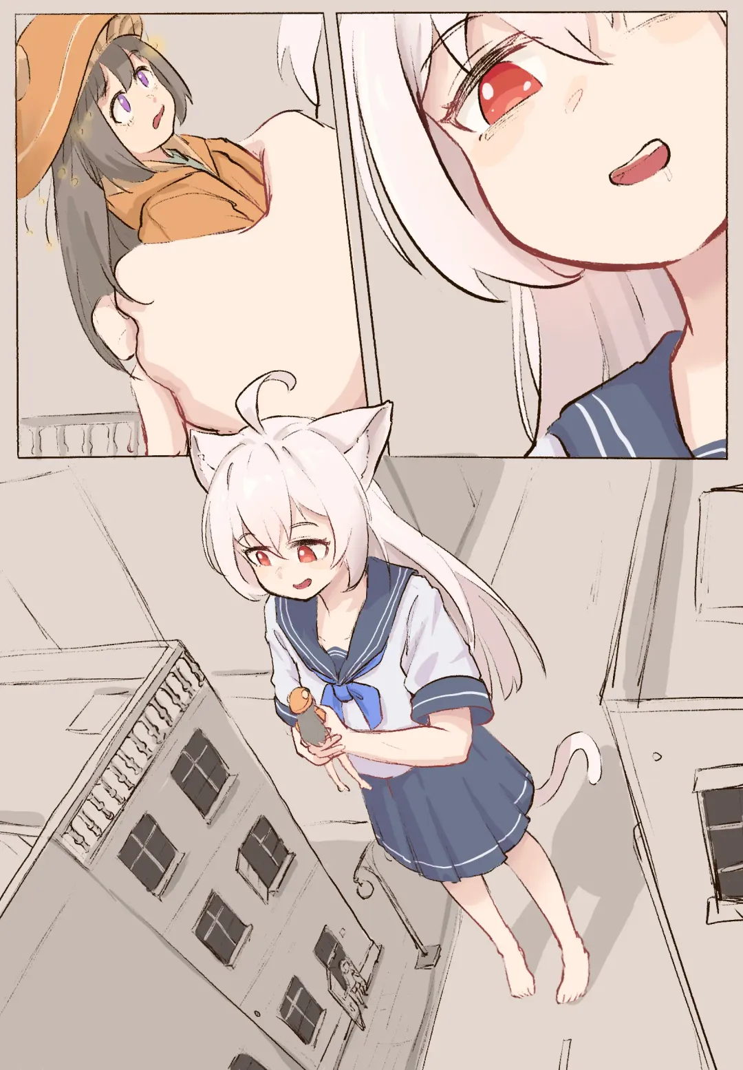 White cat's small meal Fhentai - Page 1