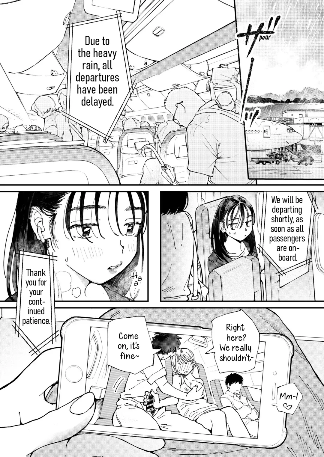 [Denbu Momo] Muramura OL-san wa Hikouki no Naka demo Seiyoku o Mitashitai | Horny OL-san, even on an Airplane, Wants To Satisfy Her Sexual Desires Fhentai - Page 2