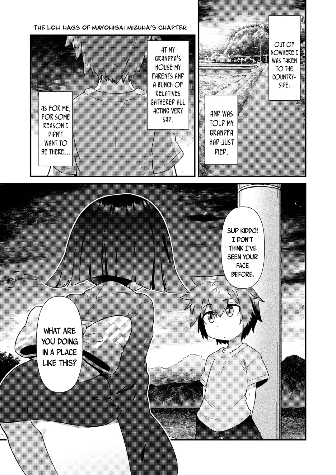 [Amagaeru] Mayohiga no Lolibabaa-tachi Mizuha + Yoh Hen | The Loli Hags of Mayohiga: Mizuha + Yoh Chapters Fhentai - Page 1
