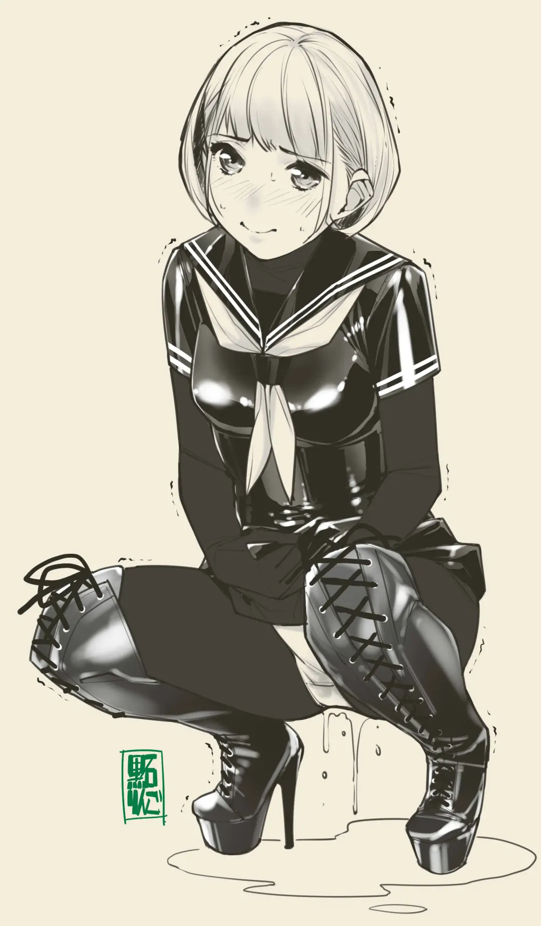 [Kuroishi Ringo] Tekateka seifuku omorashi gakuin Fhentai - Page 1