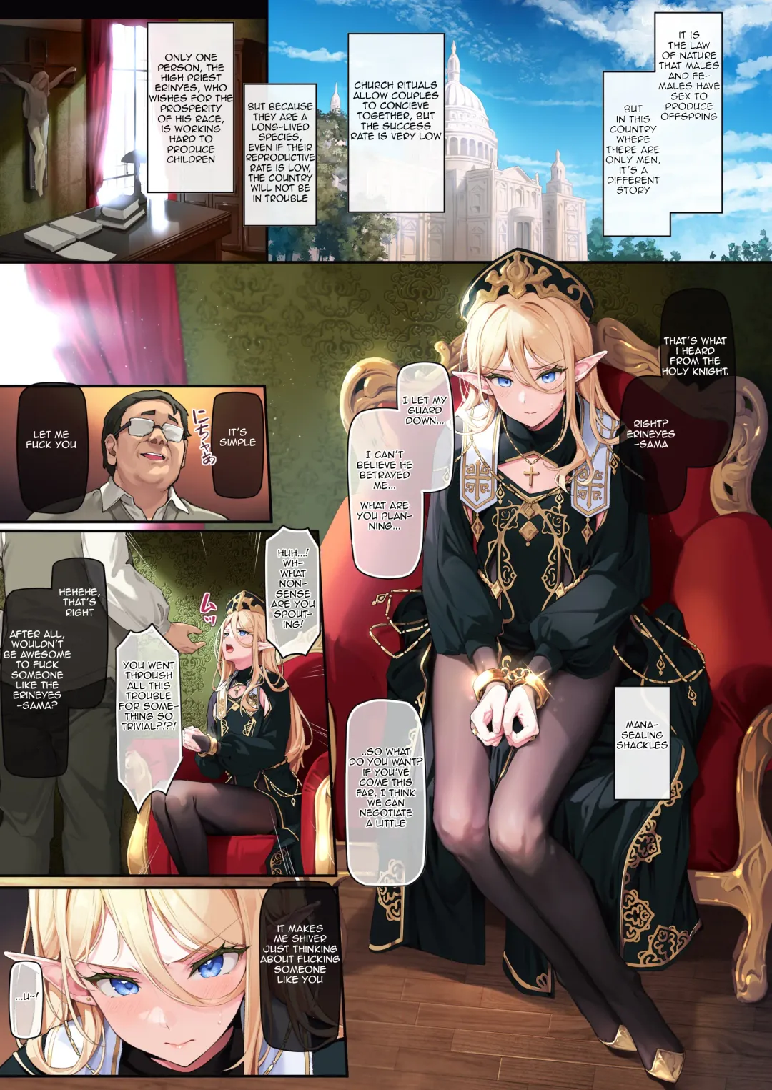 [Kozi - Shuffle] Isekai Otokonoko Mesu Danshi Shisai Kan Ochi Seijoku Jutai | Another World Trap Holy Priest Depraved Holy and Humiliated Conception (decensored) Fhentai - Page 3