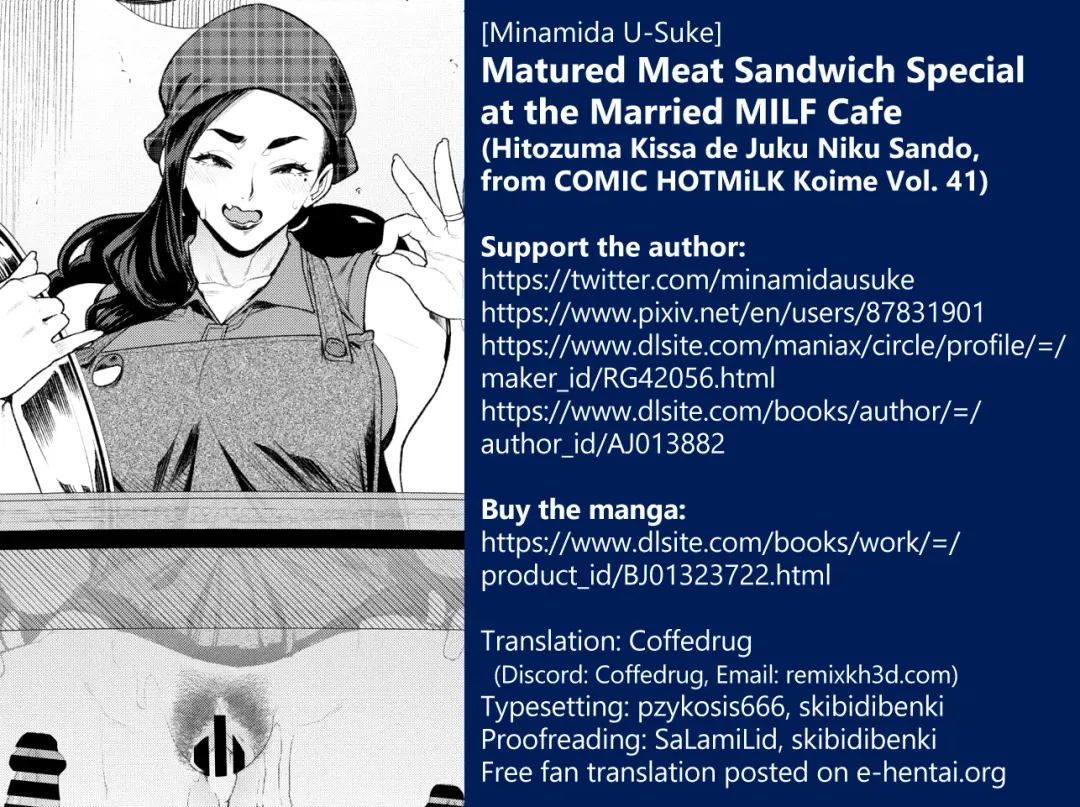[Minamida Usuke] Hitozuma Kissa de Juku Niku Sando | Matured Meat Sandwich Special at the Married MILF Cafe Fhentai - Page 23