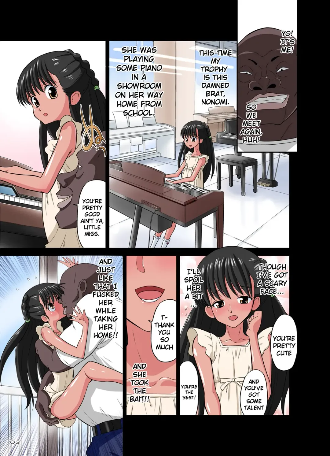 [Dozamura] Kokujin VS Shougakusei vol. 2 - Piano Daisuki Shoujo ~Nonomu Nonomi Hen~ | Black Man vs Student vol. 2 - Piano Loving Girl ~Nonomu Nonomi~ Fhentai.net - Page 3