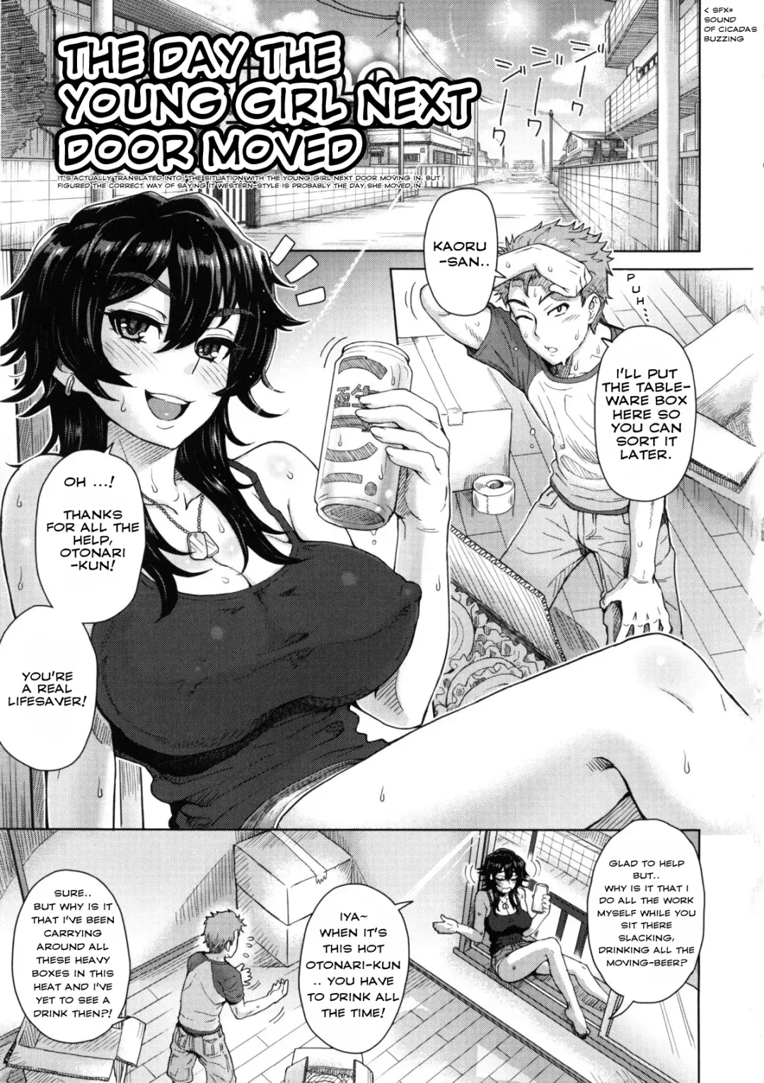 [Itou Eight] Tonari no Onee-san no Hikkoshi Jijou | The Day the Young Girl Next Door Moved Fhentai.net - Page 1