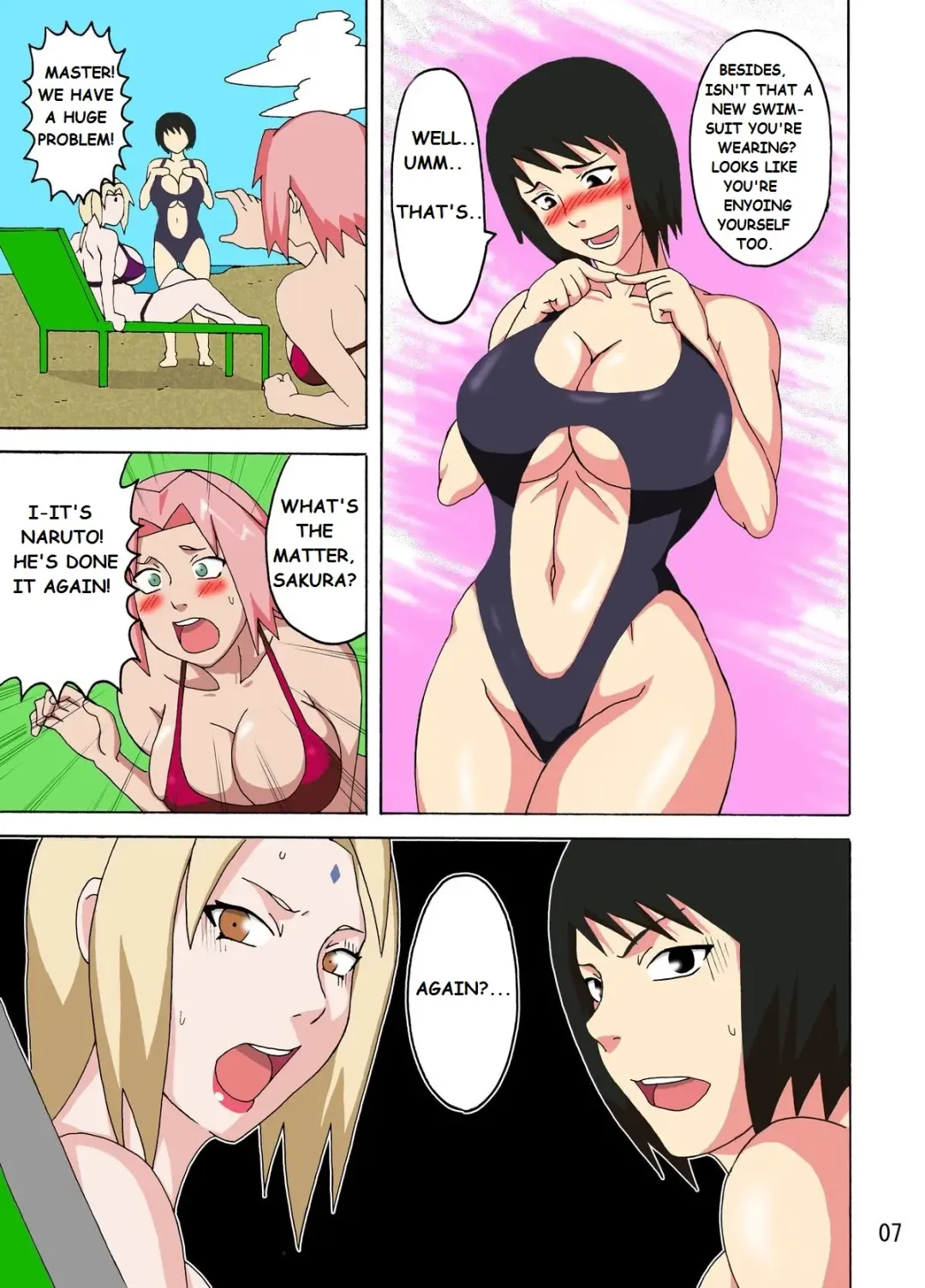 [Naruhodo] Tsunade no Insuiyoku | Tsunade's Obscene Beach Fhentai - Page 8