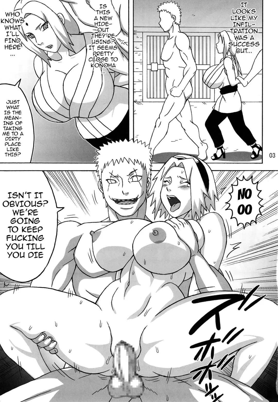 [Naruhodo] Tsunade no In Kangoku R - Chichikage Tanetsukeden | Tsunade's Lewd Prison 3 Fhentai - Page 4