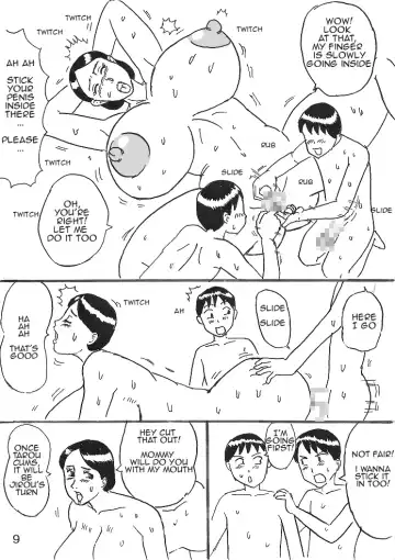 Kyonyuu Mama to Futago | Busty Mom and Twins Fhentai - Page 9