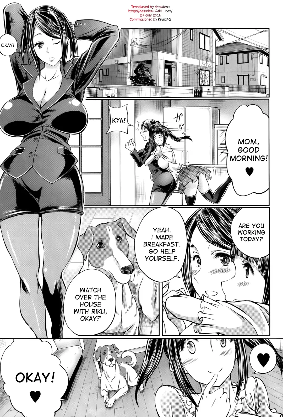 [Tenzen Miyabi] Musume no Kareshi wa Wan-chan?! Okaasan Yurushimasen! | My Daughter's Boyfriend is a dog. As her mother, I won't allow it! Fhentai.net - Page 1