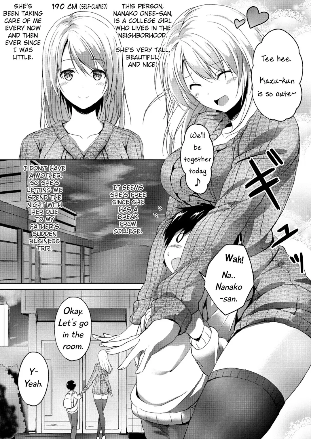 [Hachimitsu] 190cm↑ Choushin Onee-san to Taikakusa Icha Love Jikan | 190cm↑ Size Difference "Icha Love" Time with a 190cm Tall Onee-san Fhentai.net - Page 5